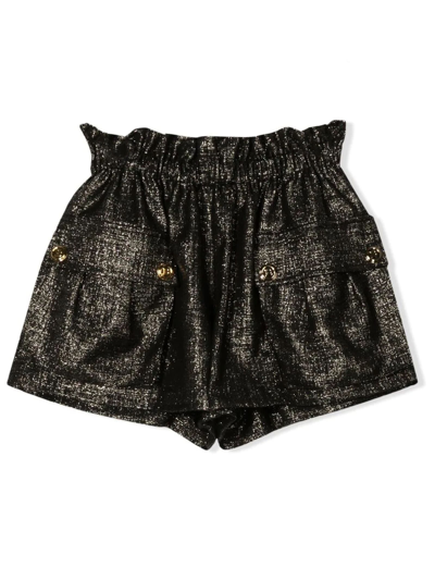 Shop Balmain Black Viscose Shorts In Nero