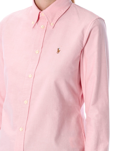 Shop Polo Ralph Lauren Slim Fit Washed Cotton Oxford Shirt In Pink