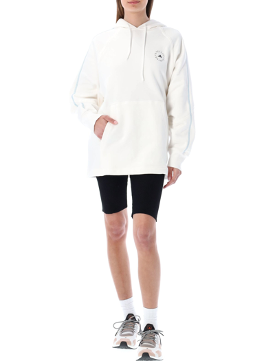 Shop Adidas By Stella Mccartney Logo Long Hoodie In White