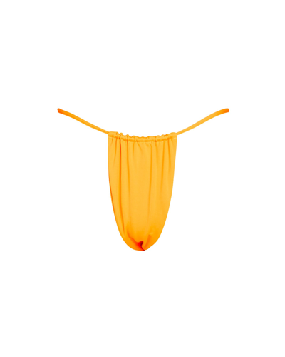 Shop Aexae Gathered Bikini Bottoms In Orange