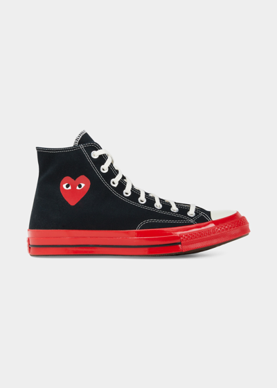 Shop Comme Des Garçons X Converse Men's Play Chuck 70 High-top Sneakers In Black