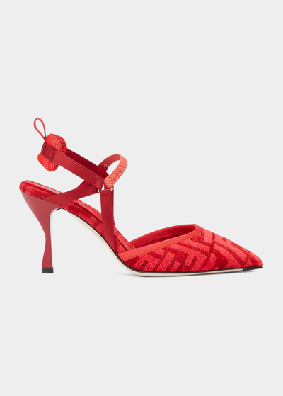 Shop Fendi Colibri 85mm Mesh Slingback Pumps In F1iwq Rosspapav R