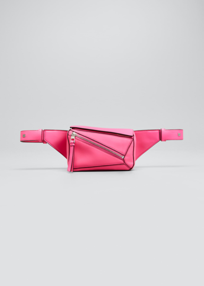 Shop Loewe Men's Puzzle Mini Belt Bag In Neon Pink