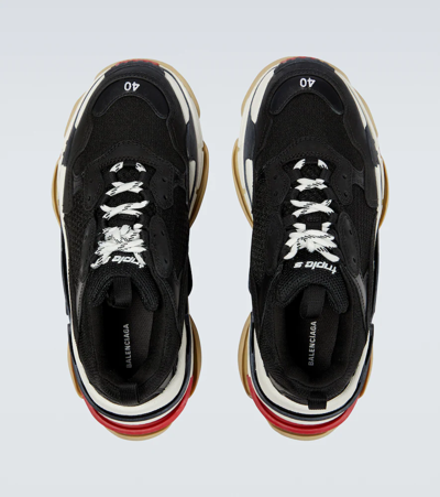 Shop Balenciaga Triple S Sneakers In Black/white/red