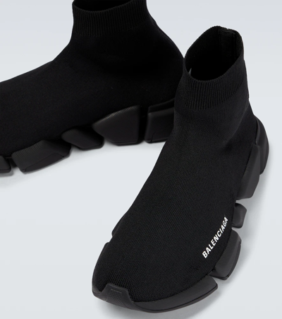 Balenciaga Black Speed Recycle Sock Sneakers In Black