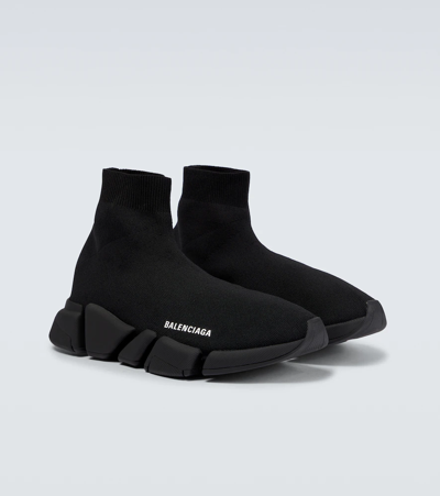 Balenciaga Black Speed Recycle Sock Sneakers In Black