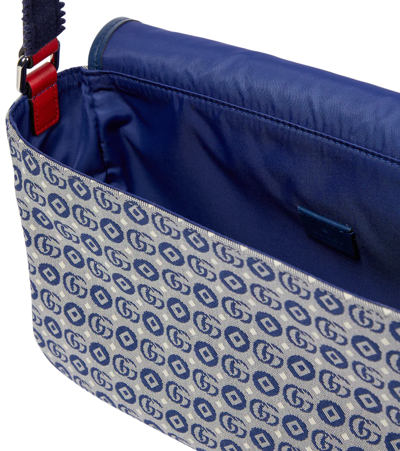 Shop Gucci Star-patch Jacquard Shoulder Bag In Bluet.mul/ro/b.h/urb