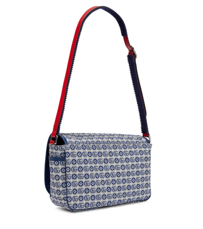 Shop Gucci Star-patch Jacquard Shoulder Bag In Bluet.mul/ro/b.h/urb