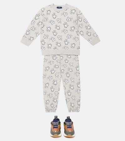 Stella Mccartney X Disney Sweatshirt And Sweatpants Cotton Set In Grey