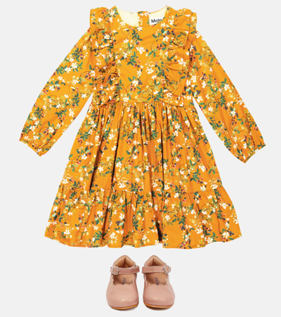 Molo Clea Floral-print Dress In Bramble Gold