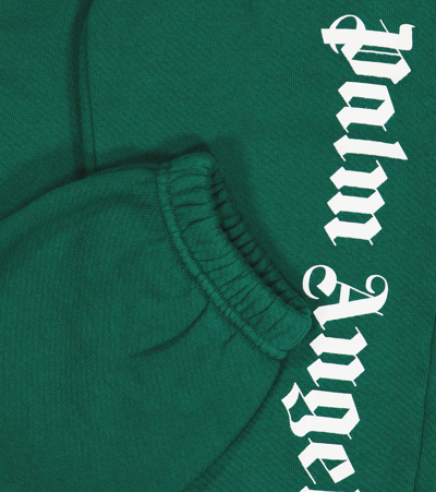 Shop Palm Angels Cotton Logo Sweatpants In Forest Green