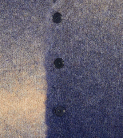 Il Gufo Dégradé Alpaca-blend Knit Cardigan In Navy