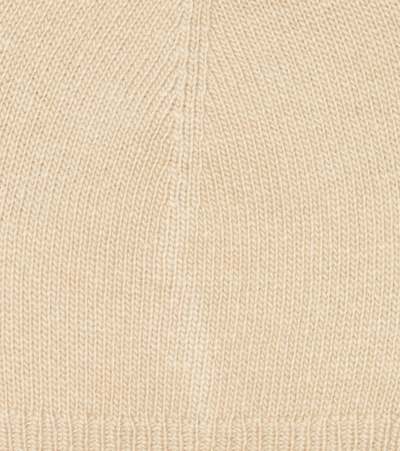 Il Gufo Baby Teddy-ear Wool Knit Beanie In Birch