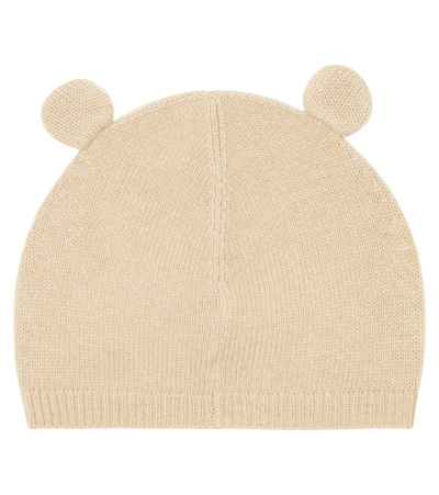 Shop Il Gufo Baby Teddy-ear Wool Knit Beanie In Birch