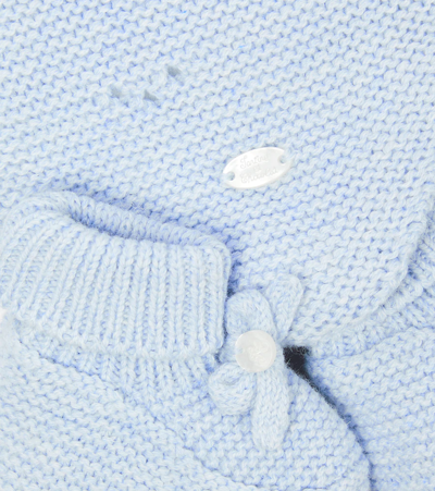 Shop Tartine Et Chocolat Baby Cotton-blend Hat And Socks Set In Bleu Ciel