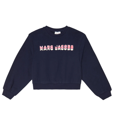 Shop Marc Jacobs Logo Cotton Sweatshirt In Navy