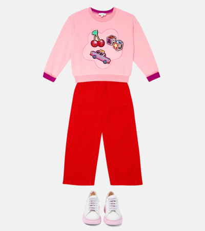 Shop Marc Jacobs Appliquéd Cotton Sweatshirt In Pink