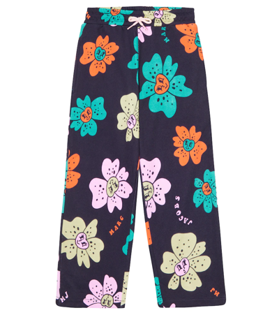 Shop Marc Jacobs Floral Cotton Pants In Navy