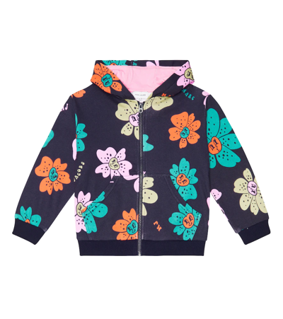 Shop Marc Jacobs Floral Cotton Zip-up Hoodie In Navy