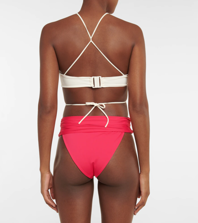 Magda Butrym Strapless Floral Bikini Top With Cut-out Detail In Cream