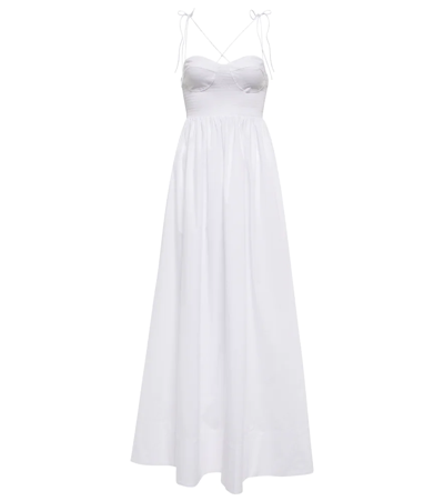 Shop Staud Landry Cotton Midi Dress In White