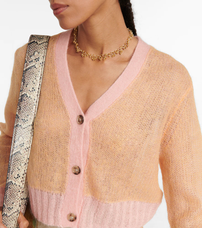 Shop Acne Studios Mohair And Wool-blend Cardigan In Apricot Orange