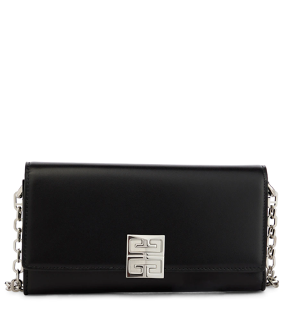 Givenchy 4g Leather Wallet On Chain In Black | ModeSens