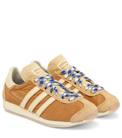 Shop Adidas Originals X Wales Bonner Country Sneakers In Mesa/easy Yellow/mystery Ink
