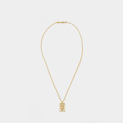Missoma Peace & Love Tag Pendant Chain Necklace 18ct Gold Plated Vermeil In Gold