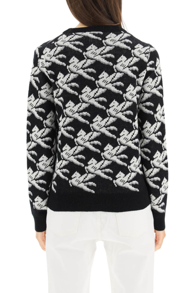 Shop Etro Pegaso-motif Wool And Cashmere Sweater In Multicolor