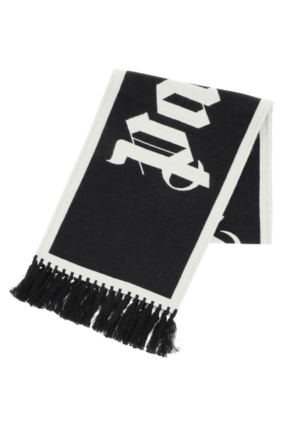 Shop Palm Angels Wool Logoed Scarf In Multicolor