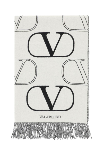 Shop Valentino Garavani Wool And Cashmere Vlogo Signature Scarf In Multicolor