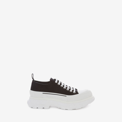 Shop Alexander Mcqueen Tread Slick Lace Up In Black/white