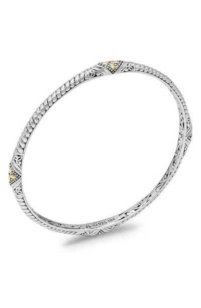 Shop Devata Sterling Silver & 18k Gold Bangle Bracelet In Silver/ Gold