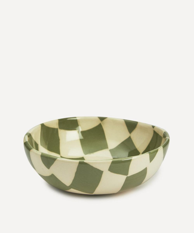 HENRY HOLLAND STUDIO HENRY HOLLAND STUDIO GREEN AND WHITE SMALL CHECKERBOARD BOWL 