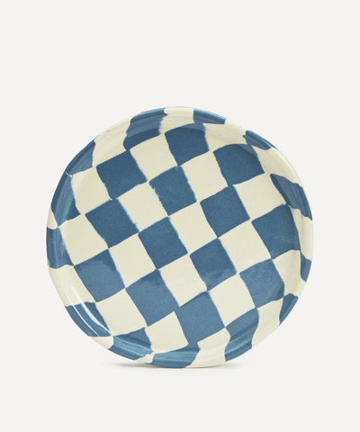 Shop Henry Holland Studio Blue And White Checkerboard Side Plate