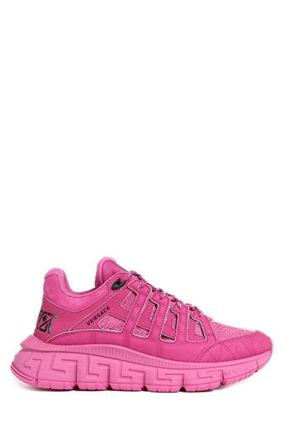 Shop Versace Chunky Logo Detailed Low In Pink