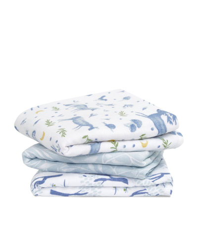 Shop Aden + Anais Outdoor Swaddles (set Of 3) In Blue