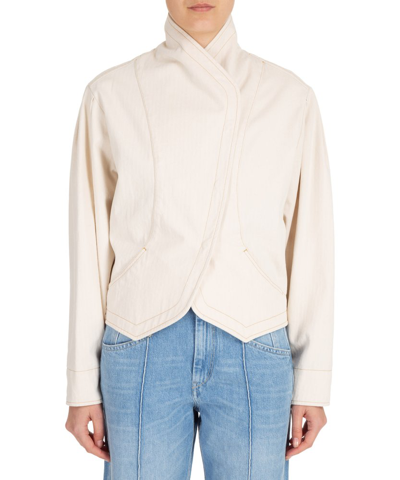 Shop Isabel Marant Pauline Worker Jacket In White