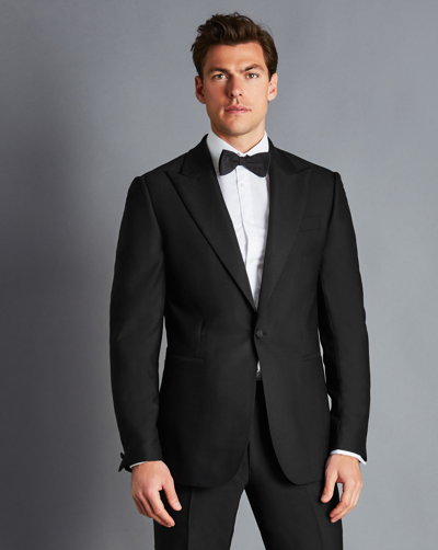 Shop Charles Tyrwhitt Men's  Peak Lapel Dinner Suit Na Jacket In Black