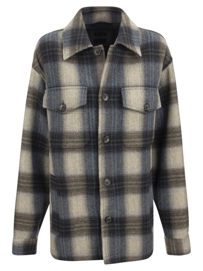 Shop Hogan Checked Buttoned Shirt Jacket In Multi