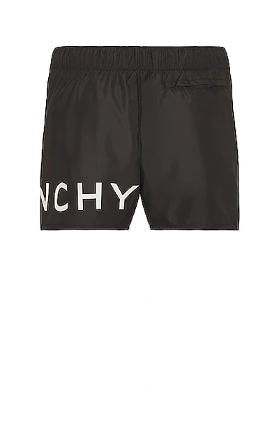 Shop Givenchy Branding Print Short Swimwear In Black