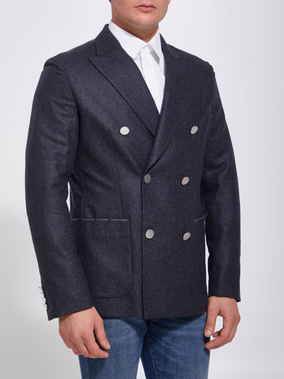 Shop Tonello Anthracite Flannel Jacket In Antracite