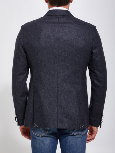 Shop Tonello Anthracite Flannel Jacket In Antracite