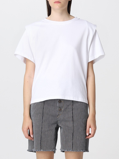 Isabel Marant Layered-detail Cotton T-shirt In White