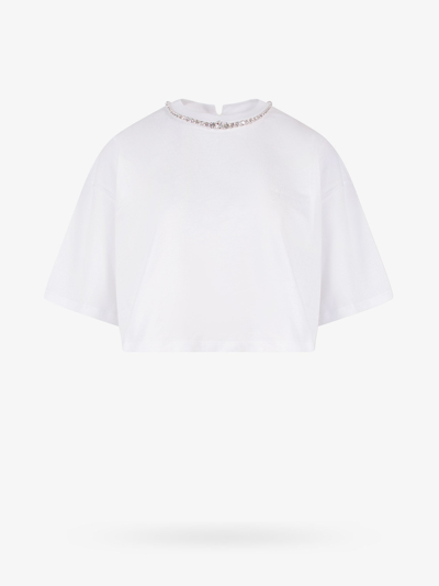 Shop Miu Miu T-shirt In White
