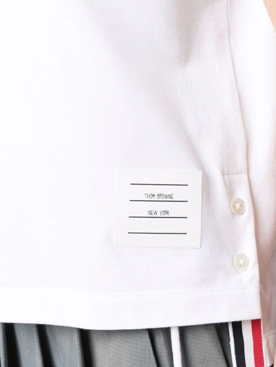 Shop Thom Browne Rwb Tab Cotton T-shirt In White