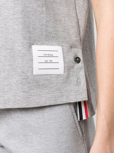 Shop Thom Browne Rwb Tab Cotton T-shirt In Grey