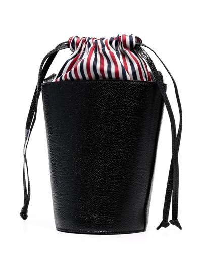 Shop Thom Browne Rwb Lining Bucket Bag In Black
