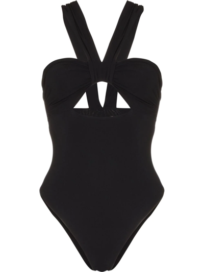 Shop Nensi Dojaka Butterfly Cut-out Swimsuit In Black